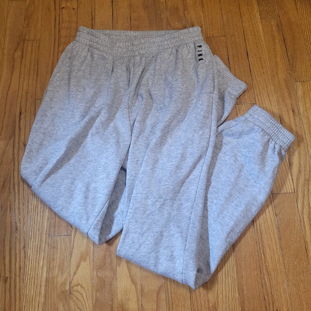 2 for 1 PINK Victoria's Secret Grey and Dark Grey Sweatpants Women's Small